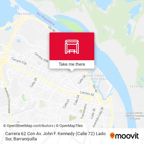 Mapa de Carrera 62 Con Av. John F. Kennedy (Calle 72) Lado Sur