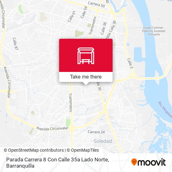 Mapa de Parada Carrera 8 Con Calle 35a Lado Norte