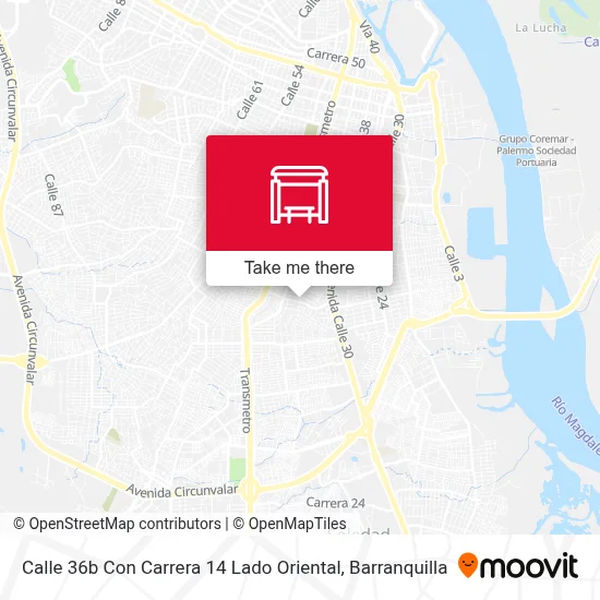 Mapa de Calle 36b Con Carrera 14 Lado Oriental