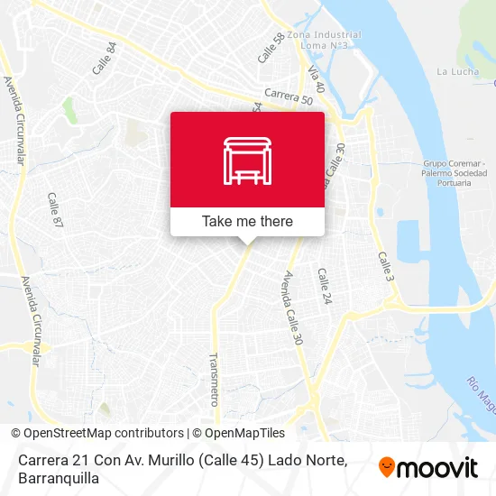 Mapa de Carrera 21 Con Av. Murillo (Calle 45) Lado Norte