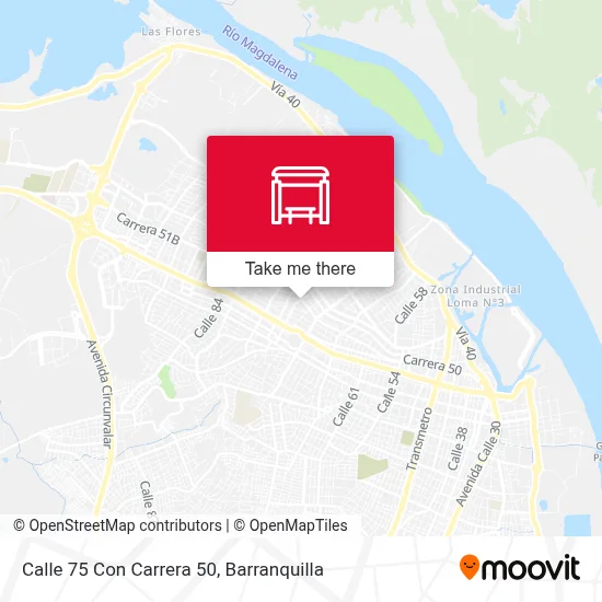 Mapa de Calle 75 Con Carrera 50