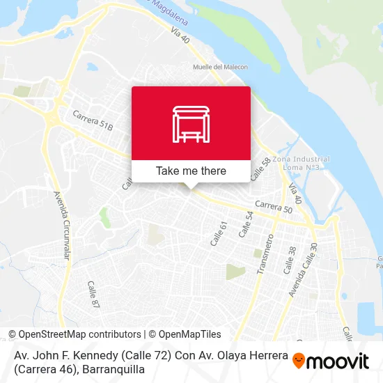 Mapa de Av. John F. Kennedy (Calle 72) Con Av. Olaya Herrera (Carrera 46)