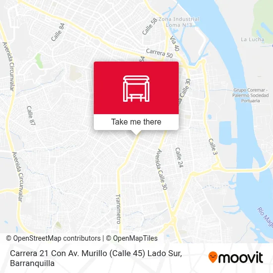 Mapa de Carrera 21 Con Av. Murillo (Calle 45) Lado Sur