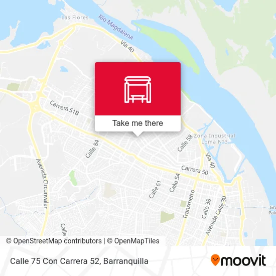 Mapa de Calle 75 Con Carrera 52