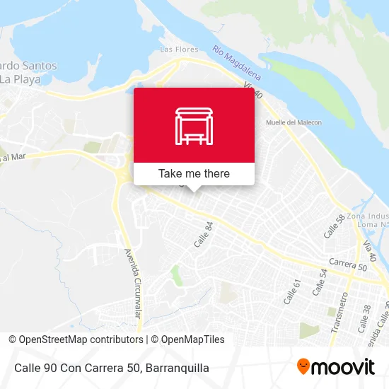 Mapa de Calle 90 Con Carrera 50