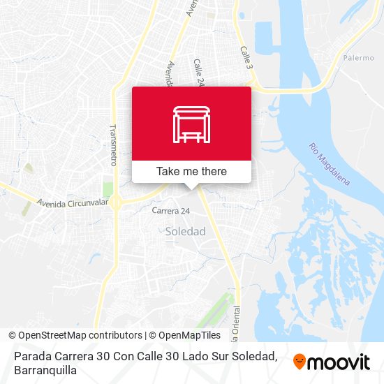 Mapa de Parada Carrera 30 Con Calle 30 Lado Sur Soledad