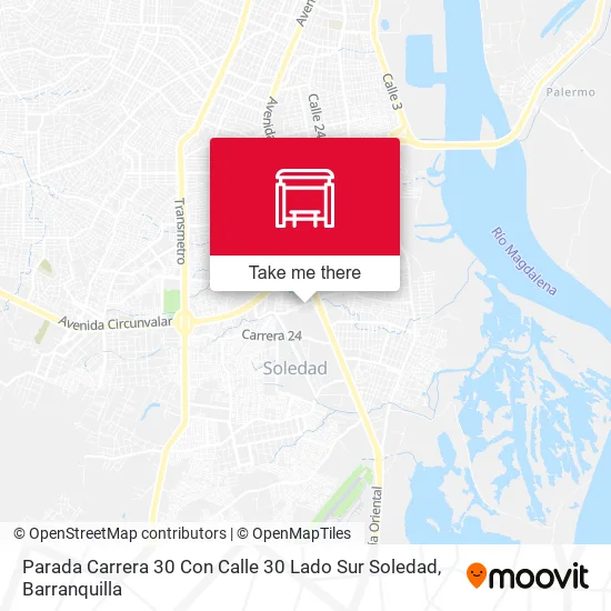 Parada Carrera 30 Con Calle 30 Lado Sur Soledad map