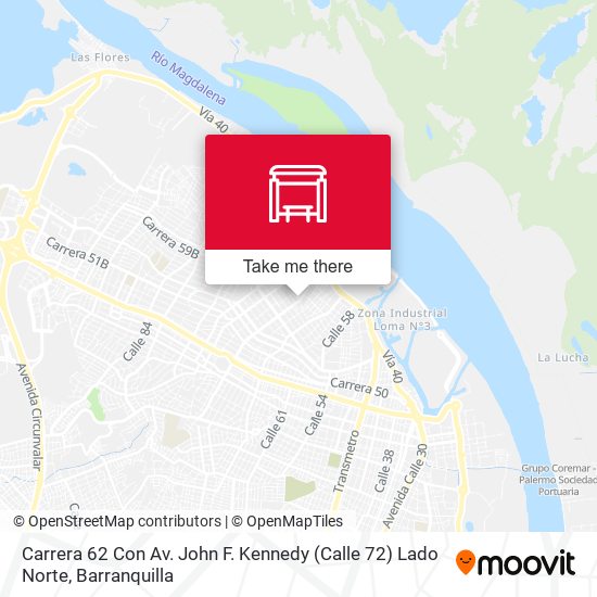 Mapa de Carrera 62 Con Av. John F. Kennedy (Calle 72) Lado Norte