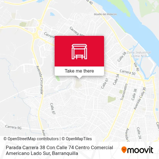 Mapa de Parada Carrera 38 Con Calle 74 Centro Comercial Americano Lado Sur