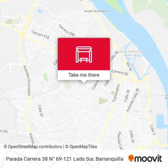 Mapa de Parada Carrera 38 N° 69-121 Lado Sur