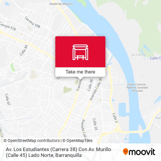 Mapa de Av. Los Estudiantes (Carrera 38) Con Av. Murillo (Calle 45) Lado Norte