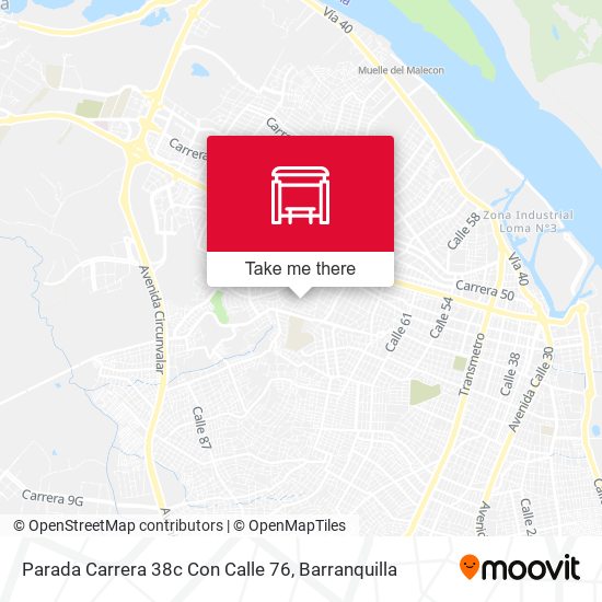 Mapa de Parada Carrera 38c Con Calle 76