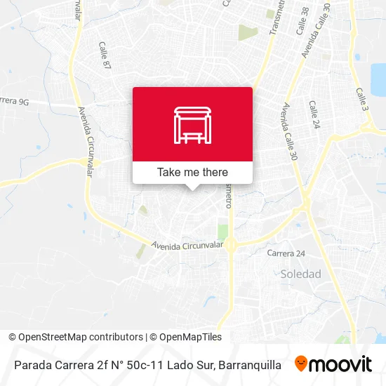 Mapa de Parada Carrera 2f N° 50c-11 Lado Sur