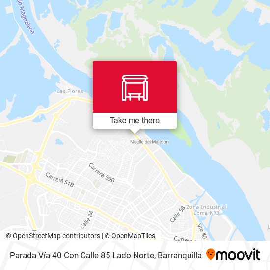 Mapa de Parada Vía 40 Con Calle 85 Lado Norte