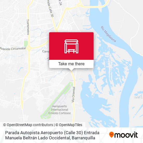 Parada Autopista Aeropuerto (Calle 30) Entrada Manuela Beltrán Lado Occidental map