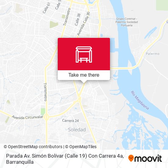 Parada Av. Simón Bolívar (Calle 19) Con Carrera 4a map