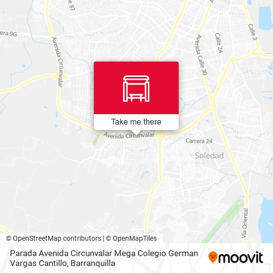 Mapa de Parada Avenida Circunvalar Mega Colegio German Vargas Cantillo