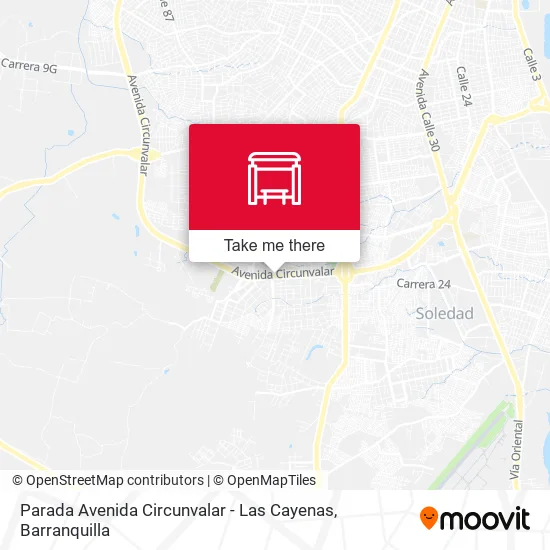 Mapa de Parada Avenida Circunvalar - Las Cayenas