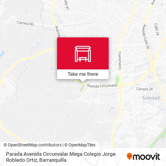 Parada Avenida Circunvalar Mega Colegio Jorge Robledo Ortiz map