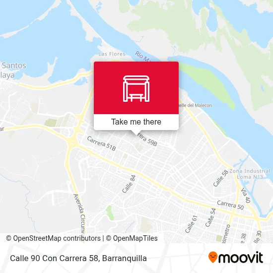 Mapa de Calle 90 Con Carrera 58