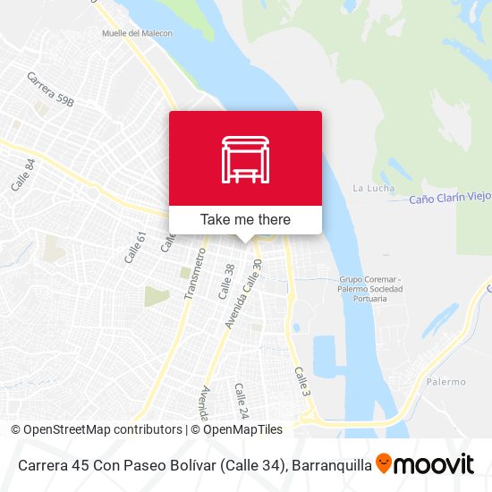 Carrera 45 Con Paseo Bolívar (Calle 34) map