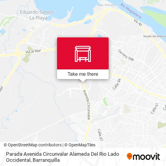 Mapa de Parada Avenida Circunvalar Alameda Del Rio Lado Occidental
