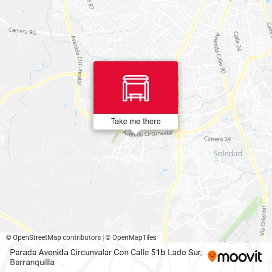 Mapa de Parada Avenida Circunvalar Con Calle 51b Lado Sur