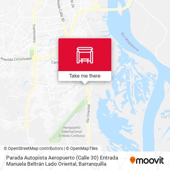Parada Autopista Aeropuerto (Calle 30) Entrada Manuela Beltrán Lado Oriental map