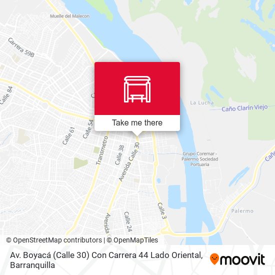 Mapa de Av. Boyacá (Calle 30) Con Carrera 44 Lado Oriental