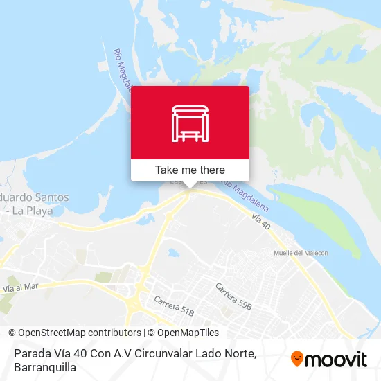 Mapa de Parada Vía 40 Con A.V Circunvalar Lado Norte