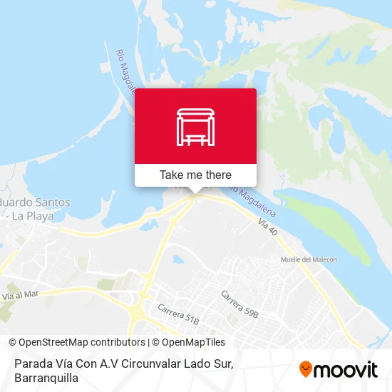 Mapa de Parada Vía Con A.V Circunvalar Lado Sur
