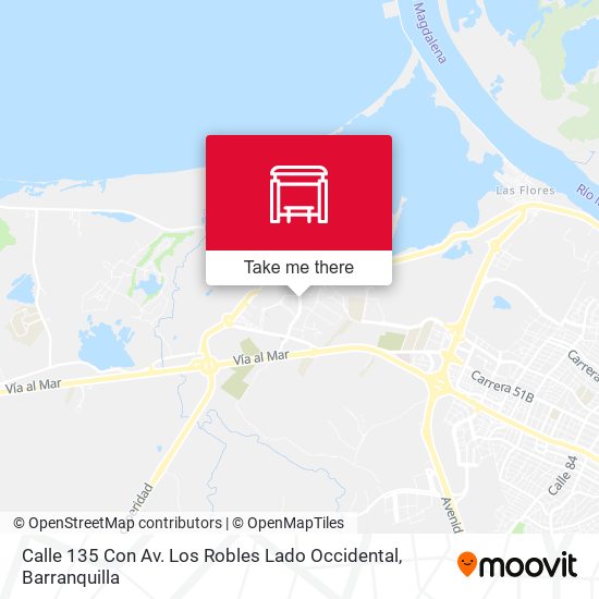 Calle 135 Con Av. Los Robles Lado Occidental map