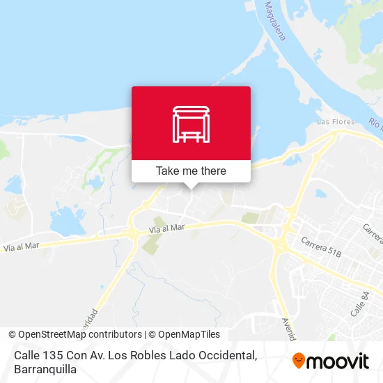 Mapa de Calle 135 Con Av. Los Robles Lado Occidental