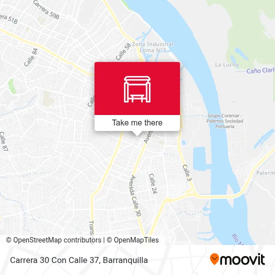 Mapa de Carrera 30 Con Calle 37