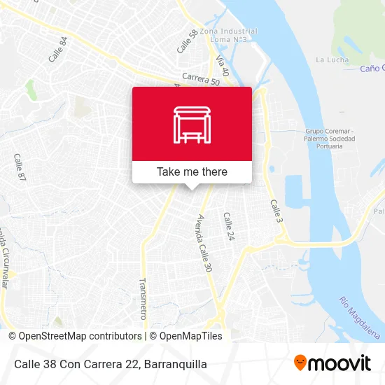 Mapa de Calle 38 Con Carrera 22