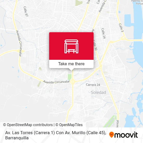 Mapa de Av. Las Torres (Carrera 1) Con Av. Murillo (Calle 45)