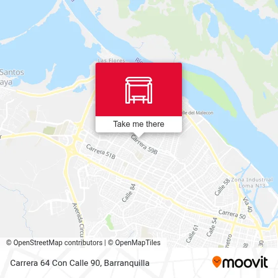 Mapa de Carrera 64 Con Calle 90