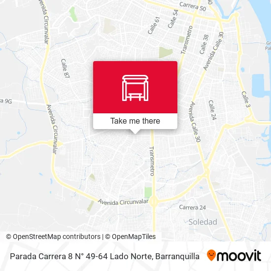 Mapa de Parada Carrera 8 N° 49-64 Lado Norte