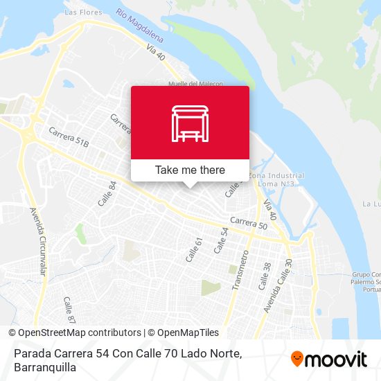 Mapa de Parada Carrera 54 Con Calle 70 Lado Norte