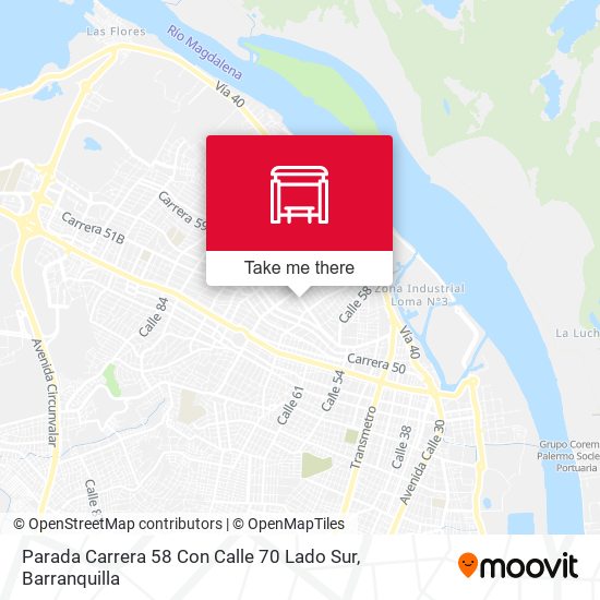 Mapa de Parada Carrera 58 Con Calle 70 Lado Sur