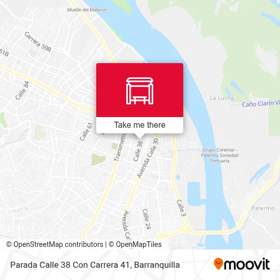 Mapa de Parada Calle 38 Con Carrera 41
