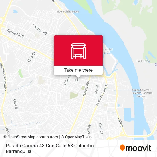 Mapa de Parada Carrera 43 Con Calle 53 Colombo