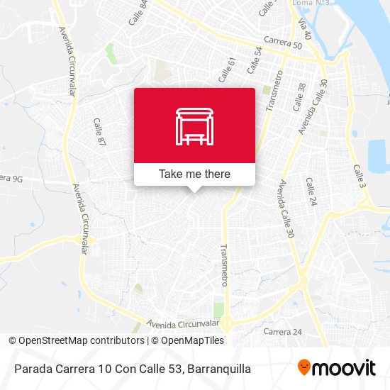 Mapa de Parada Carrera 10 Con Calle 53