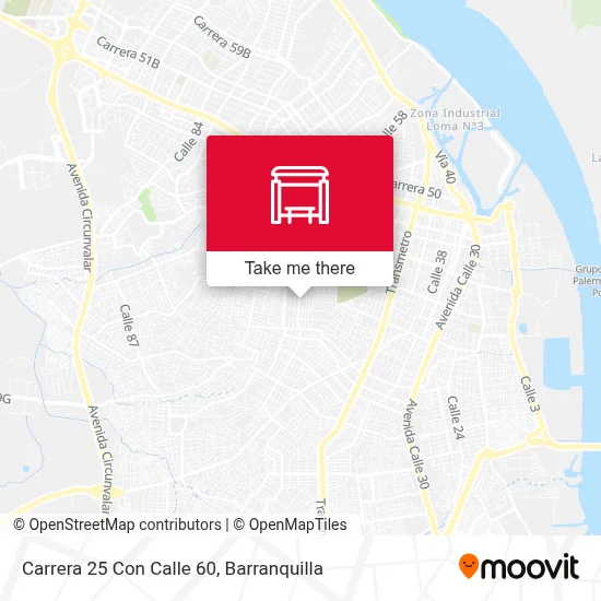 Mapa de Carrera 25 Con Calle 60