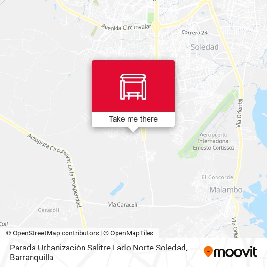 Mapa de Parada Urbanización Salitre Lado Norte Soledad