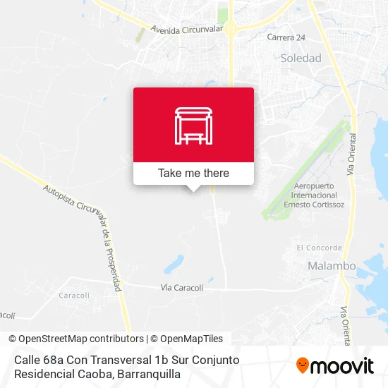 Mapa de Calle 68a Con Transversal 1b Sur Conjunto Residencial Caoba
