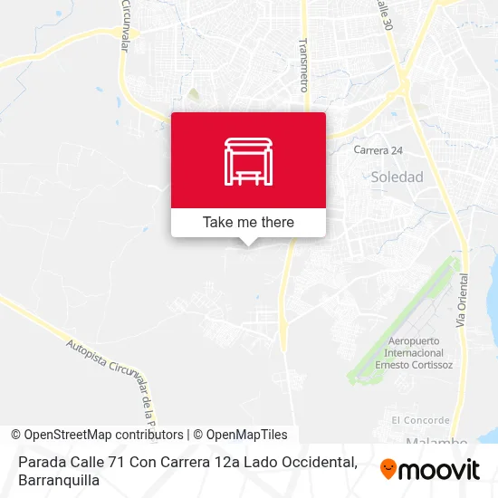 Mapa de Parada Calle 71 Con Carrera 12a Lado Occidental