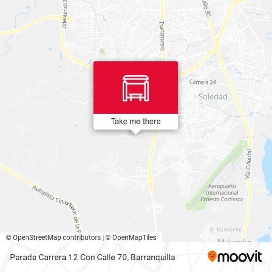 Mapa de Parada Carrera 12 Con Calle 70