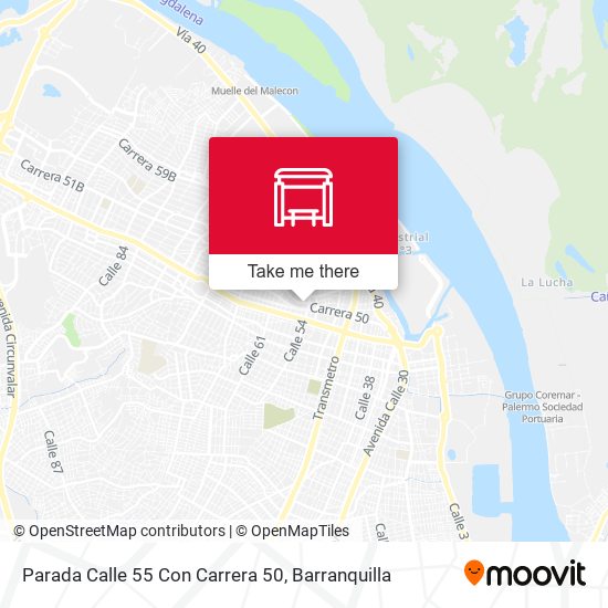 Mapa de Parada Calle 55 Con Carrera 50