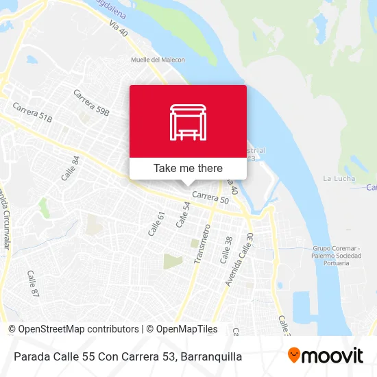 Mapa de Parada Calle 55 Con Carrera 53